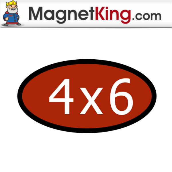 4 x 6 Oval Medium Matte White Magnet