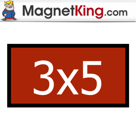 3 x 5 Rectangle Medium Matte White Magnet
