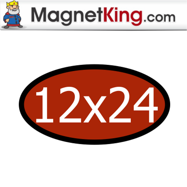 12 x 24 Oval Thick Matte White Magnet