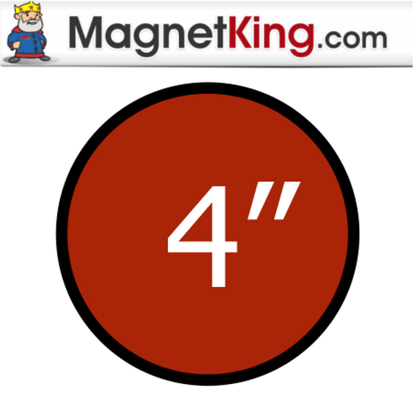 4 in. Circle Thick Matte White/Matte White Magnet