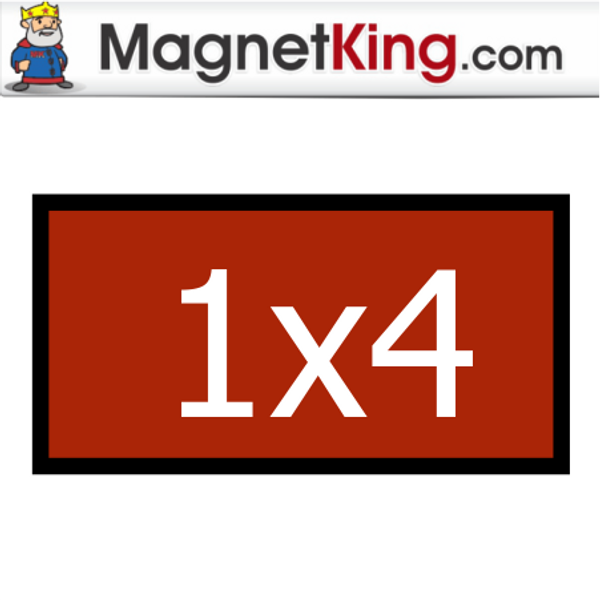1 x 4 Rectangle Thick Matte White/Matte White Magnet