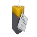 British Beeswax Ribbed Triangular Pillar Prism Candle 6cm - 20 Hour Burn Time