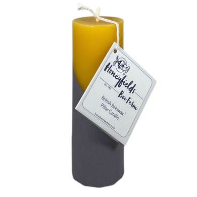 Beeswax Smooth Pillar Candle 14 x 4.5 cm - 25 Hour Burn Time