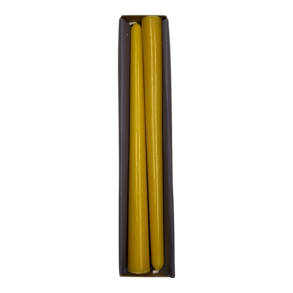 Beeswax Classic Taper Dinner Candles Box of 2 - 6 Hour Burn Time. 25cm height.