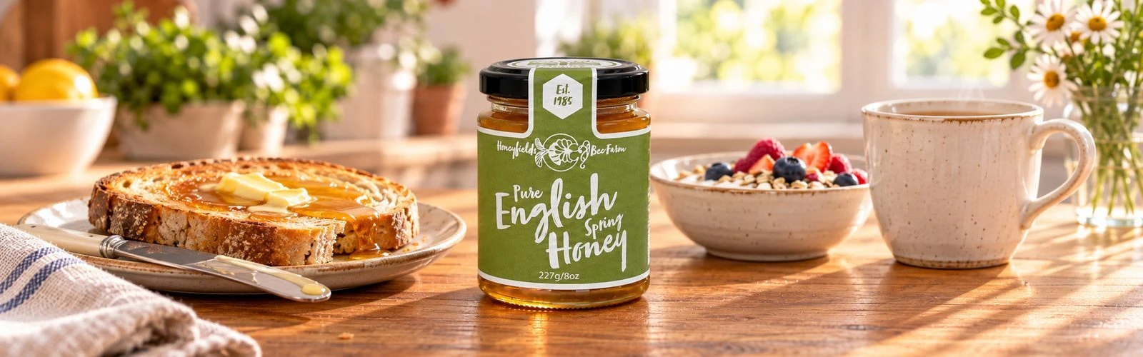 Jar of award-winning English Spring Honey
