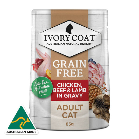 Ivory Coat Grain Free Adult Wet Chicken, Beef & Lamb with Gravy (Order Only)