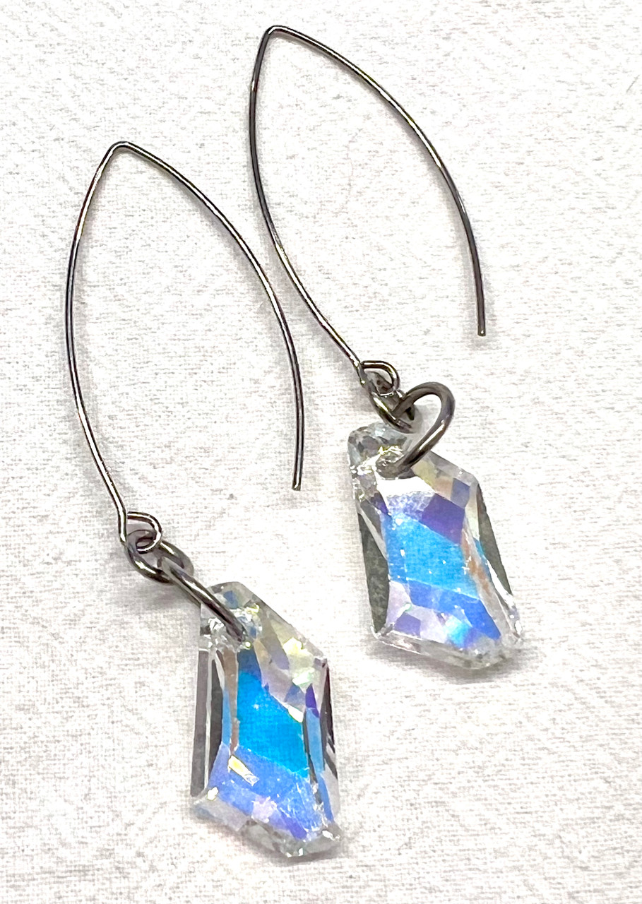 Sea Turtle Drop Earrings With Blue Swarovski® Crystals