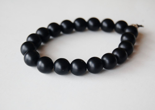 Matte Black Onyx 10mm beaded bracelet