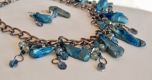 Blue Kyanite Statement Necklace Set