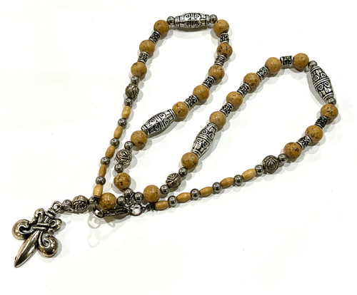 Jasper Fleur de Lis Necklace