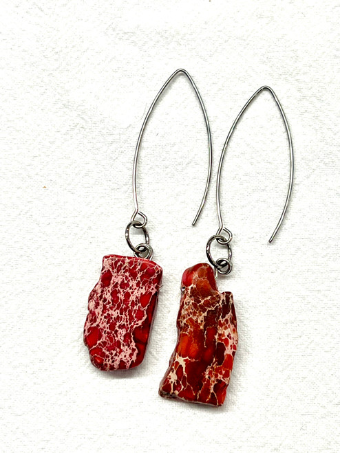 Pink Jasper drop earrings