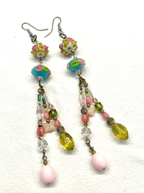 Long Floral Drop earrings