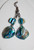 Turquoise Shell Diamond Drop Earrings