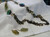 Green Crystal and Blue Murano type bead Necklace with Leaves