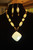 Yellow Agate Large Drop Stone necklace set