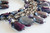 Two Strand Purple Crystal Cluster Necklace Set