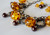 Amber Coloured Beads with Mesh Loops
