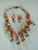 Peach Quartz and Citrine-Hued Crystal Drops necklace set