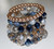Blues and Crystals wrap bracelet