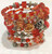 Orange crystal and beaded wrap bracelet