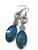 Teal Blue Crystal drop earrings