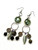 Green Crystal and Hematite drop earrings