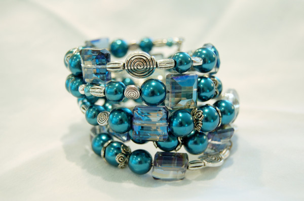 Stunning Shades of Blue Wrap Bracelet