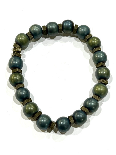 Electroplated Hematite beaded bracelet