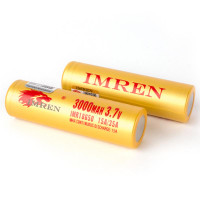 Imren (Gold) IMR 18650 (3500mAh) 35A 3.7v Battery Flat-Top - 2 Pack