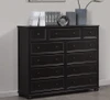 Eberhardt Black 11 Drawer Large Dresser Room