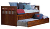 Ferguson Brown Cherry Twin Captains Bed with Trundle