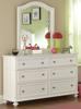 Daphne White Girls Dresser shown with Optional Mirror Room