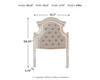Realyn Twin Upholstered Panel Headboard in Chipped White