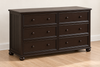 Foster Espresso Twin XL Bunk & Dresser Bedroom Set — Dresser component — Included six-drawer dresser. 58″W × 18″D × 35″H. Mirror is not included.