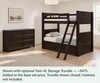 Foster Espresso Twin XL Bunk & Dresser Bedroom Set — Optional underbed — Shown with optional Twin XL Storage Trundle — +$475. Added to the base-set price. Trundle shown closed; mattress not included.