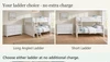 Beatrice White Full-over-Queen Bunk & Dresser Bedroom Set — Ladder choice guide — Choose either ladder at no additional charge.