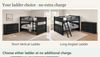 Eberhardt Black Full XL Bunk & Dresser Bedroom Set — Ladder choice guide — Choose either ladder at no additional charge.