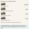 Eberhardt Black Full XL Bunk & Dresser Bedroom Set — Underbed selection guide — No Underbed Item is the default. Every storage drawer or trundle choice adds the displayed amount to the base-set price.