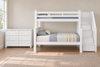 Beatrice White Twin-over-Full Stair Bunk & Dresser Bedroom Set — Alternate lifestyle — Base set: bunk with included access and one six-drawer dresser. No Underbed Item. Mattresses, bedding and decor are not included.