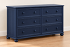 Annapolis Blue Twin-over-Queen Bunk & Dresser Bedroom Set — Dresser component — Included six-drawer dresser. 58″W × 18″D × 35″H. Mirror is not included.