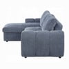 Side view of the included sectional, rounded arm and chaise.
