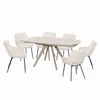 Included Bexley DN05525 ceramic extension table and six beige DN05526 armchairs. Seven furniture pieces total.