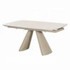 Cassian extension table shown closed with its cream-finish base.