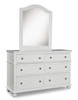 Daphne White Mirror for Girls shown with Optional Dresser