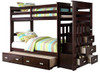 Wynn Espresso Twin over Twin Bunk Bed with Trundle and Stairs