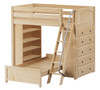 Lingo Natural Twin Size Storage L Shaped Bunk Beds