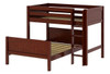 Lingo Chestnut Twin over Full L Shaped Bunk Beds-Panel Ends