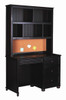 Eberhardt Black Computer Desk shown with Optional Desk Hutch