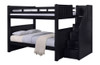 Eberhardt Black Full over Full Bunk Beds with Stairs