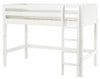 Lingo White Twin Mid High Loft Bed Only-Panel Ends